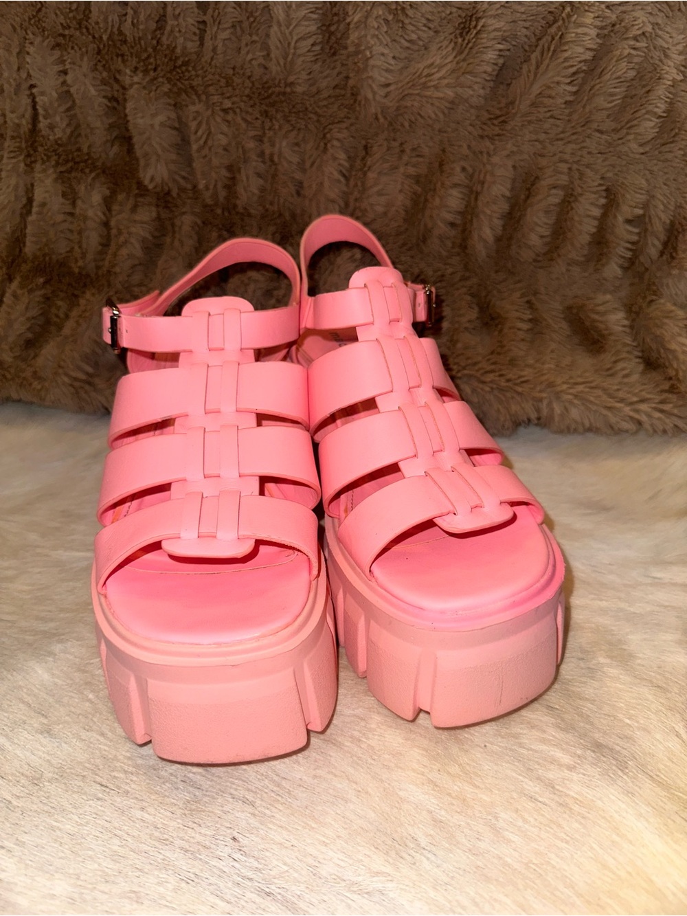 Madden Girl Bubblegum Pink Chunky Platform Sandals